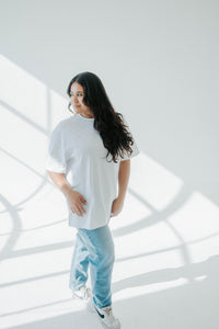 HE RESTORES MY SOUL TEE IN WHITE