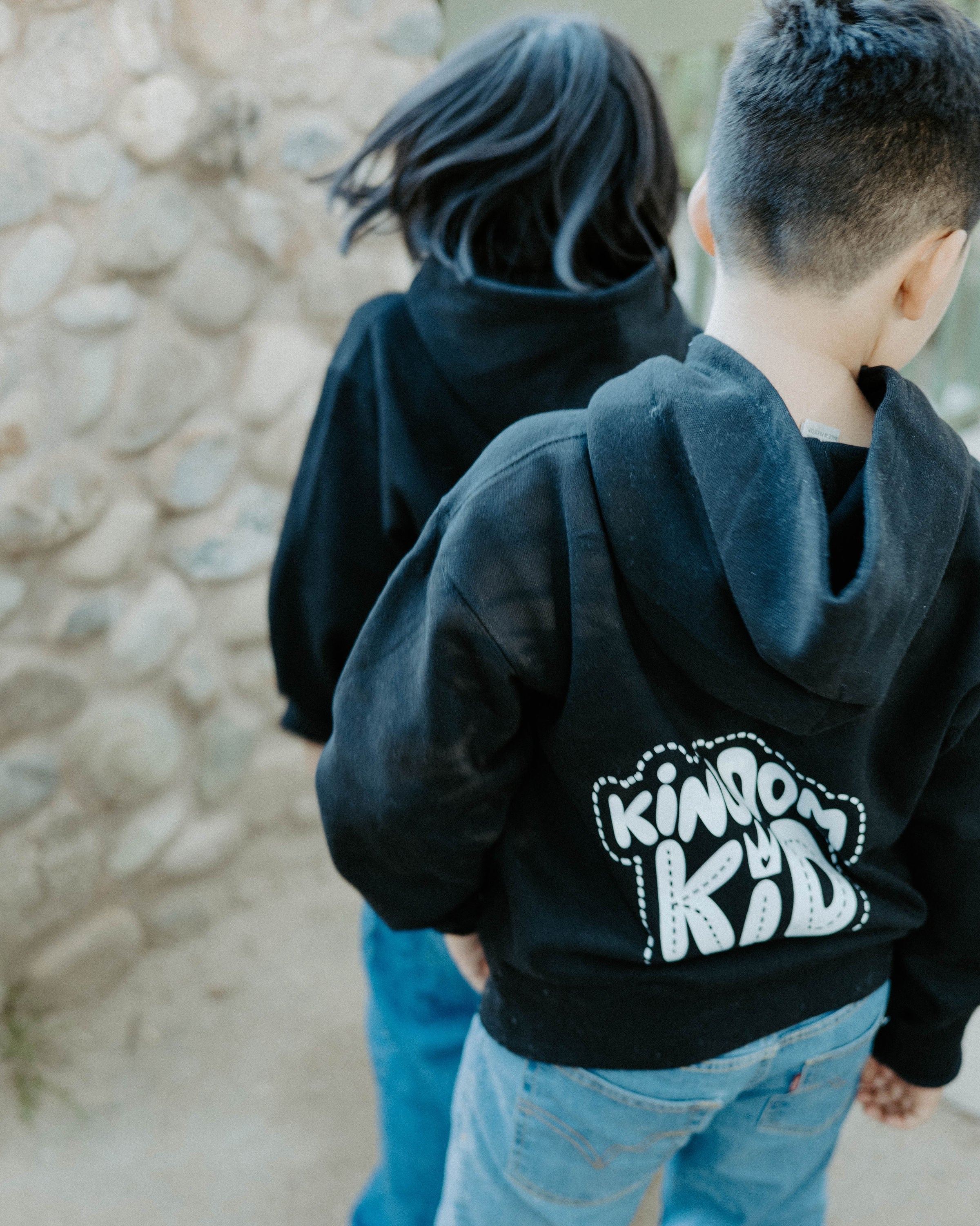 Front of premium beige Christian children’s hoodie — soft, durable, and faith-based.