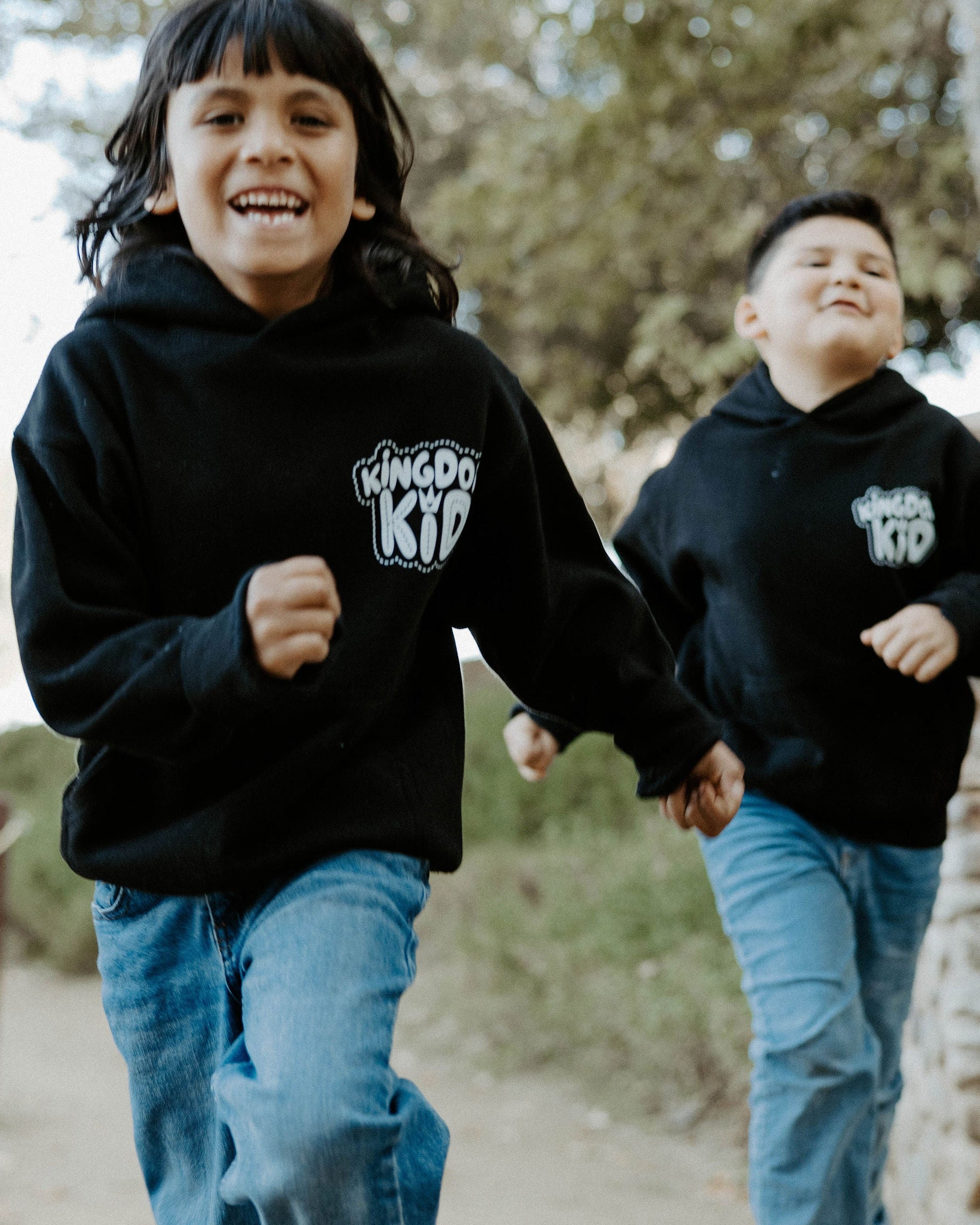 Front of premium beige Christian children’s hoodie — soft, durable, and faith-based.