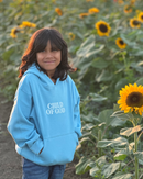 Front of premium beige Christian children’s hoodie — soft, durable, and faith-based.