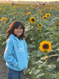 Front of premium beige Christian children’s hoodie — soft, durable, and faith-based.