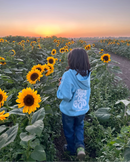 Back view of kids hoodie featuring the faith message “Child of God” in a Christian design.